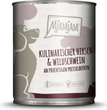 Mjamjam Hund - Hirsch & Wildschwein an Preiselbeeren 800g